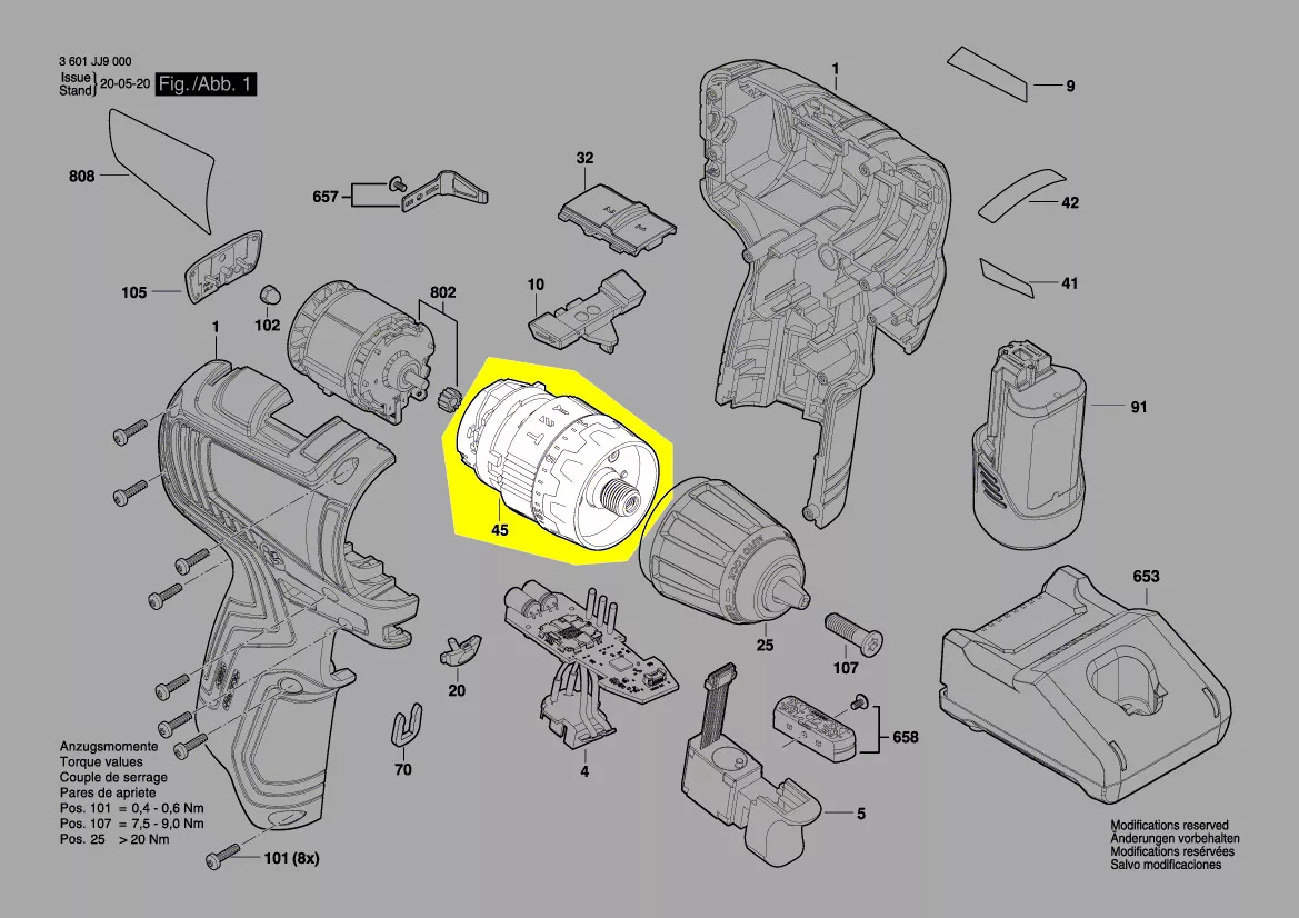 Boîte d\'engrenage planetaire réf. 1 600 A01 S5H Bosch